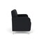 Lesro Siena Lounge Reception 2 Seat Tandem Seating No Center Arm, Brushed Steel, MD Black Upholstery SN2101 - alternate 3